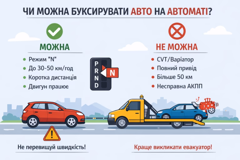 Чи можна буксирувати автомобіль з автоматичною коробкою передач: повний гайд і покрокова інструкція