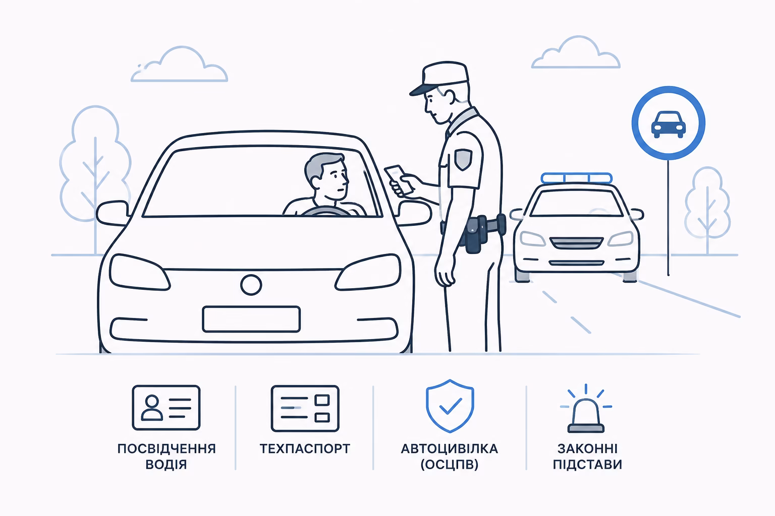 Коли поліція може зупинити автомобіль: законні підстави, права водія та чи можуть перевірити автоцивілку